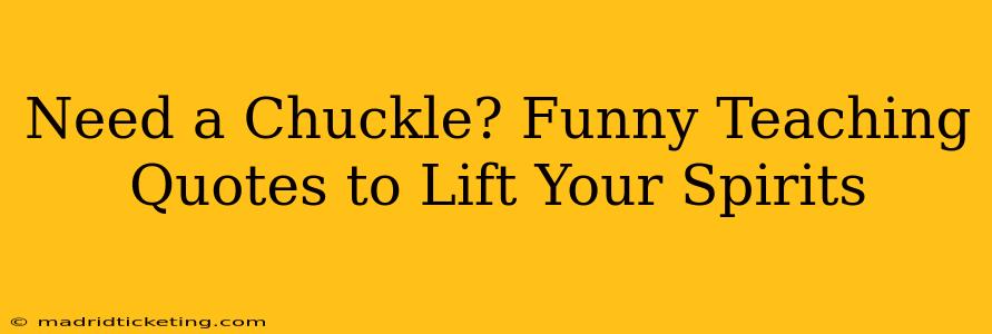 Need a Chuckle? Funny Teaching Quotes to Lift Your Spirits