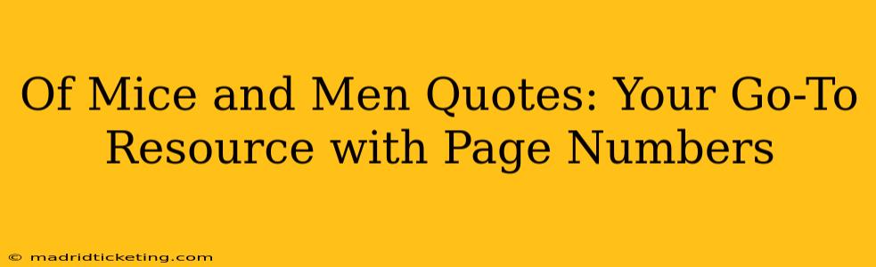 Of Mice and Men Quotes: Your Go-To Resource with Page Numbers