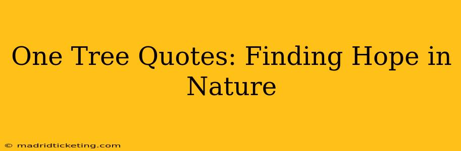 One Tree Quotes: Finding Hope in Nature