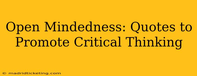 Open Mindedness: Quotes to Promote Critical Thinking