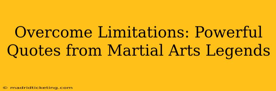 Overcome Limitations: Powerful Quotes from Martial Arts Legends