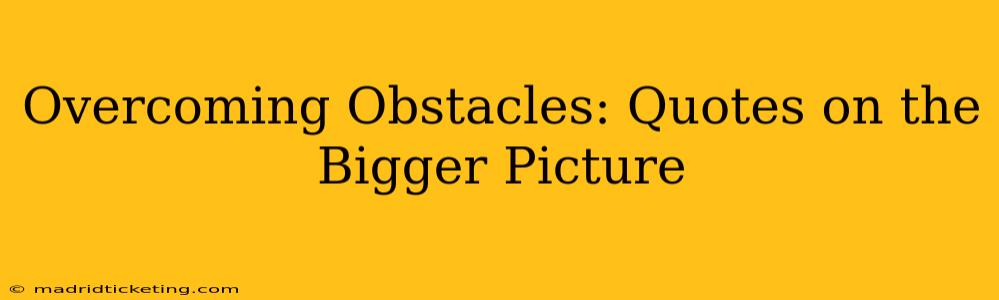 Overcoming Obstacles: Quotes on the Bigger Picture