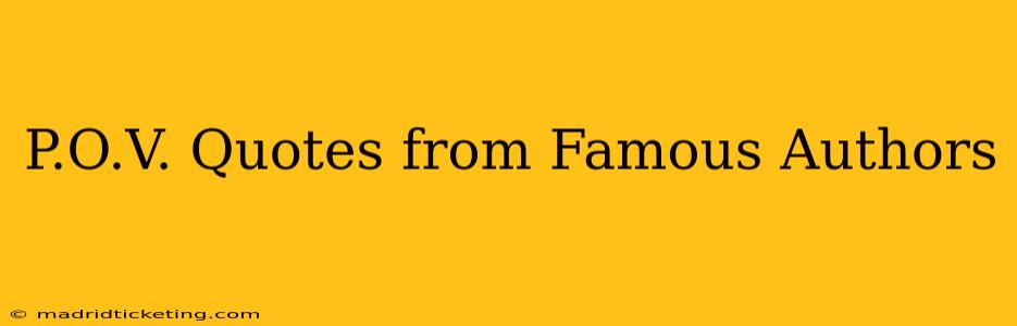 P.O.V. Quotes from Famous Authors