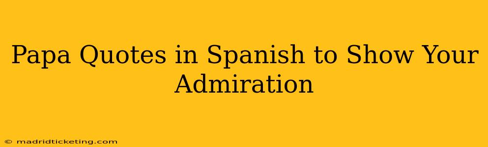 Papa Quotes in Spanish to Show Your Admiration