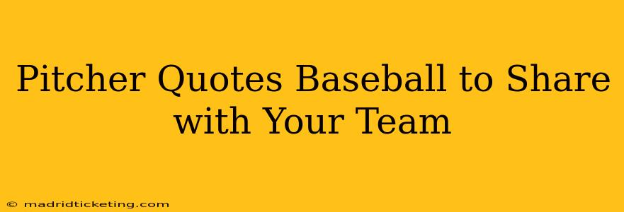 Pitcher Quotes Baseball to Share with Your Team