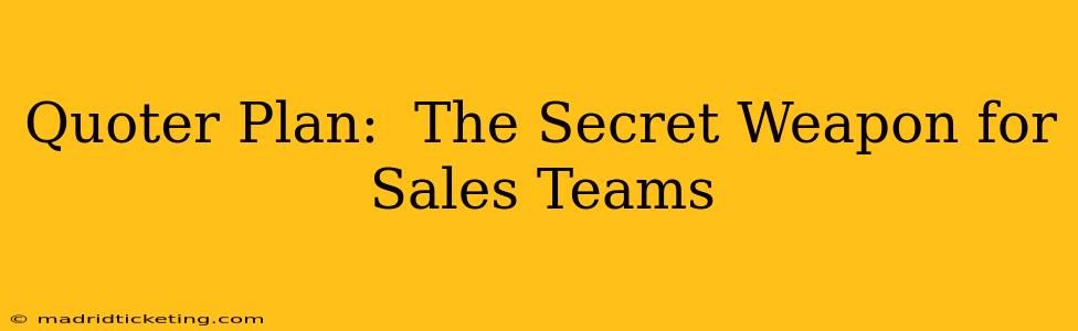 Quoter Plan:  The Secret Weapon for Sales Teams