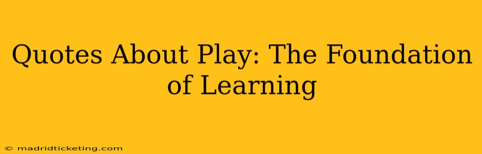 Quotes About Play: The Foundation of Learning