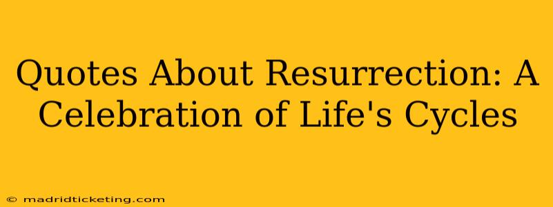 Quotes About Resurrection: A Celebration of Life's Cycles