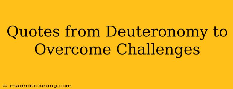 Quotes from Deuteronomy to Overcome Challenges