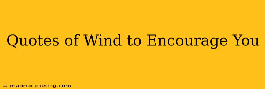 Quotes of Wind to Encourage You