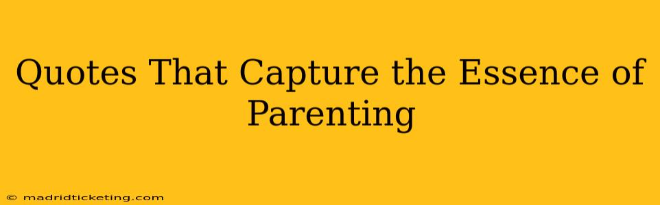 Quotes That Capture the Essence of Parenting