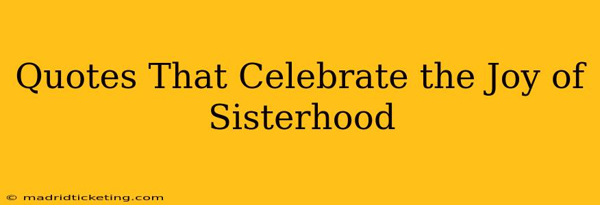 Quotes That Celebrate the Joy of Sisterhood