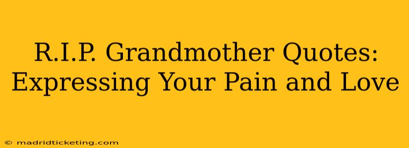 R.I.P. Grandmother Quotes:  Expressing Your Pain and Love