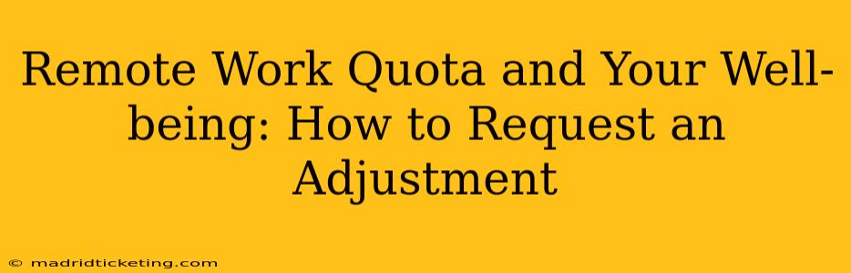 Remote Work Quota and Your Well-being: How to Request an Adjustment