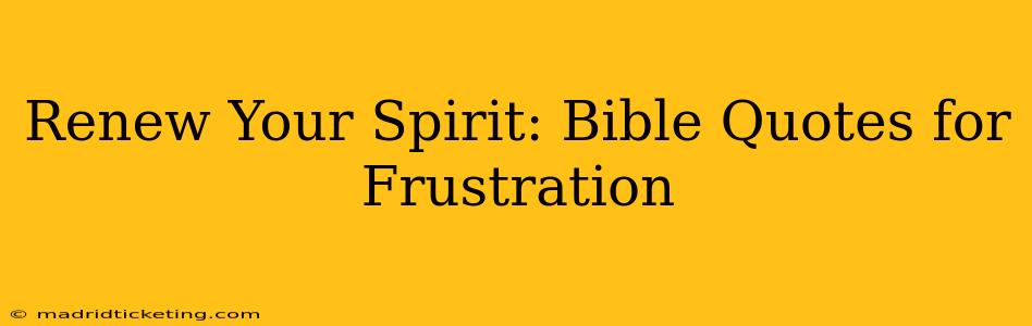 Renew Your Spirit: Bible Quotes for Frustration
