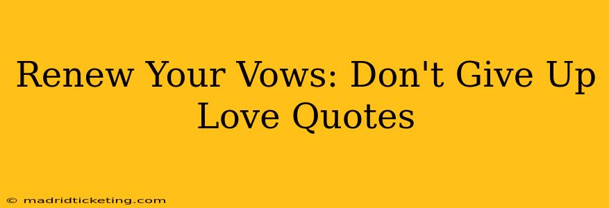 Renew Your Vows: Don't Give Up Love Quotes