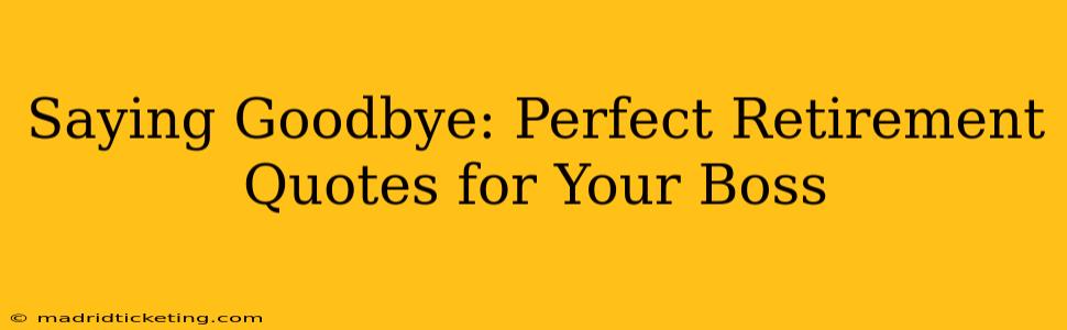 Saying Goodbye: Perfect Retirement Quotes for Your Boss