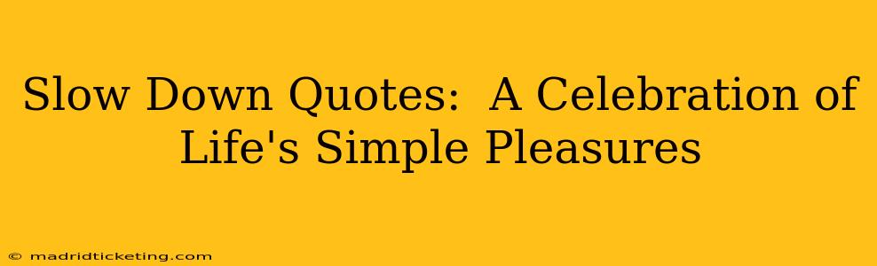 Slow Down Quotes:  A Celebration of Life's Simple Pleasures