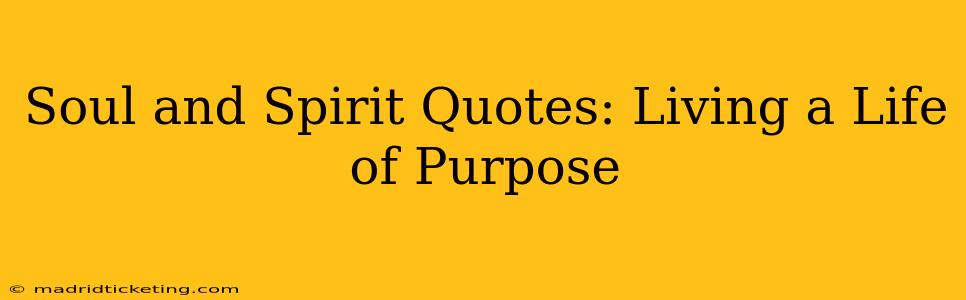 Soul and Spirit Quotes: Living a Life of Purpose