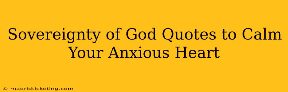 Sovereignty of God Quotes to Calm Your Anxious Heart