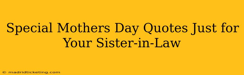 Special Mothers Day Quotes Just for Your Sister-in-Law