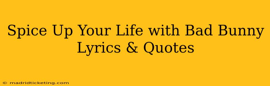 Spice Up Your Life with Bad Bunny Lyrics & Quotes