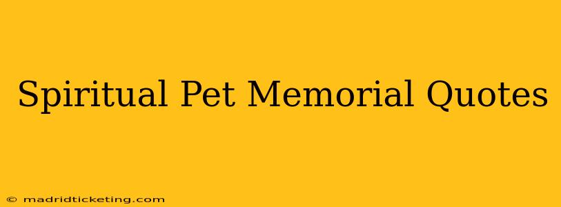 Spiritual Pet Memorial Quotes