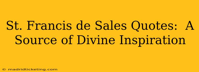 St. Francis de Sales Quotes:  A Source of Divine Inspiration