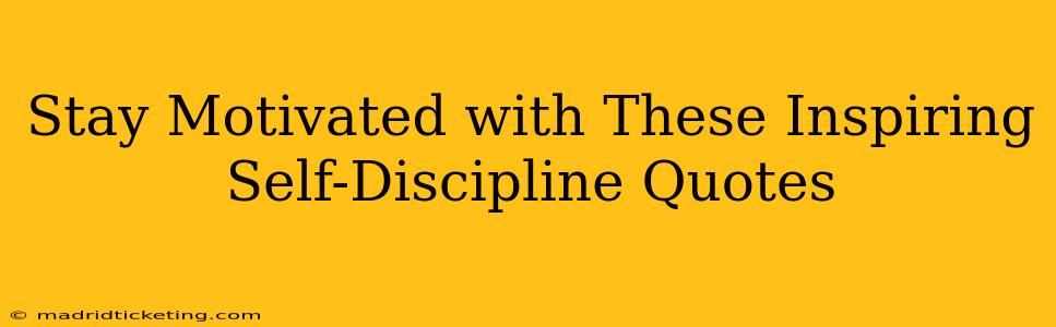 Stay Motivated with These Inspiring Self-Discipline Quotes