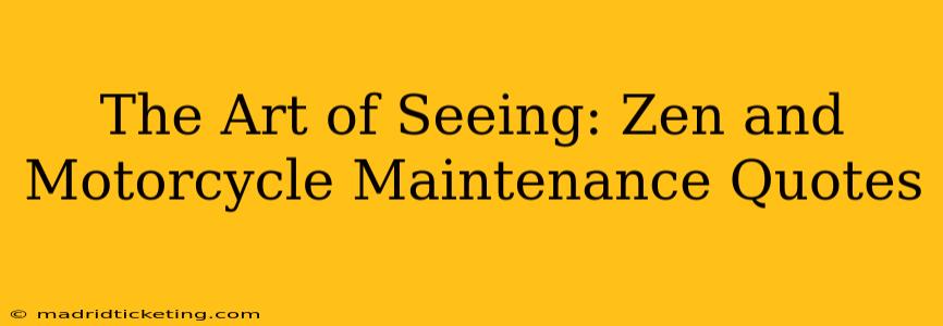 The Art of Seeing: Zen and Motorcycle Maintenance Quotes