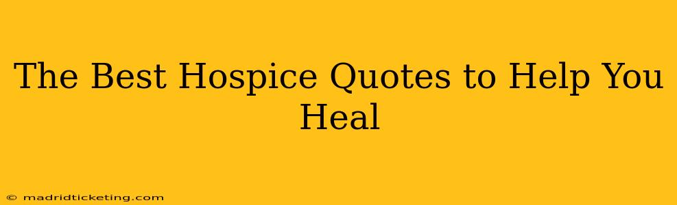 The Best Hospice Quotes to Help You Heal
