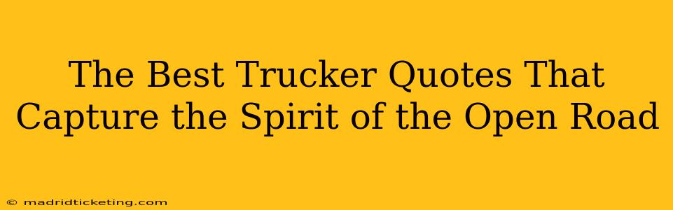 The Best Trucker Quotes That Capture the Spirit of the Open Road