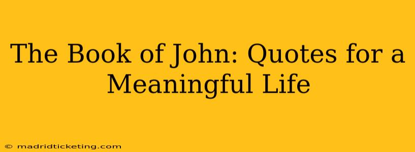The Book of John: Quotes for a Meaningful Life