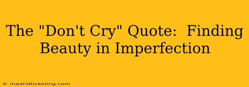 The "Don't Cry" Quote:  Finding Beauty in Imperfection