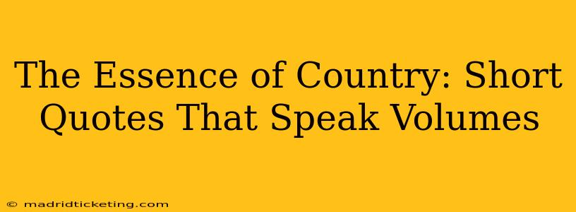 The Essence of Country: Short Quotes That Speak Volumes