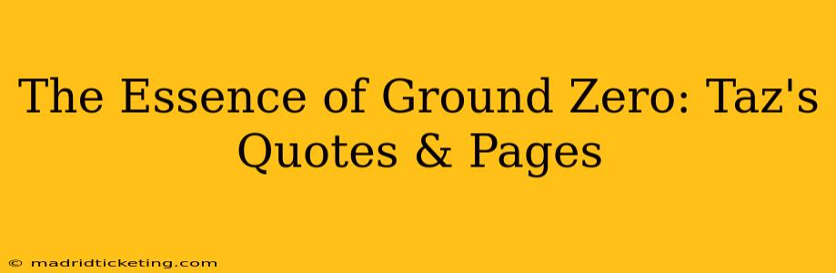 The Essence of Ground Zero: Taz's Quotes & Pages