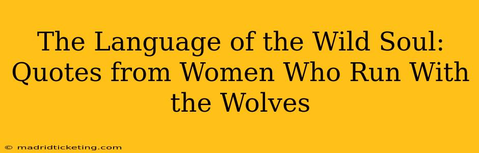 The Language of the Wild Soul: Quotes from Women Who Run With the Wolves