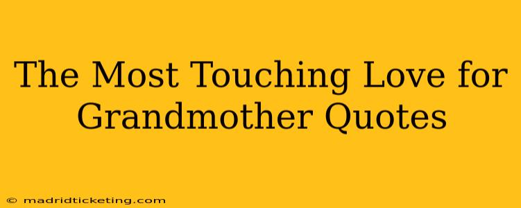 The Most Touching Love for Grandmother Quotes