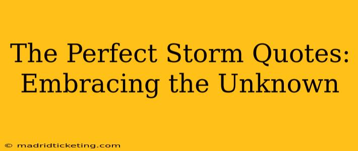 The Perfect Storm Quotes: Embracing the Unknown