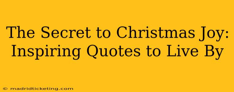 The Secret to Christmas Joy: Inspiring Quotes to Live By