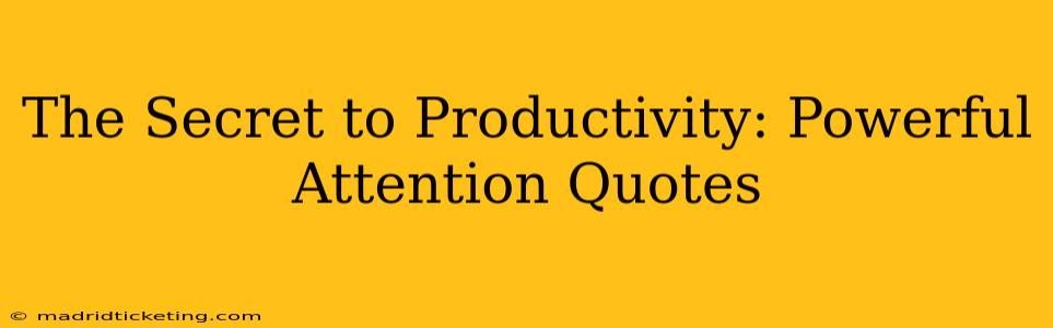 The Secret to Productivity: Powerful Attention Quotes