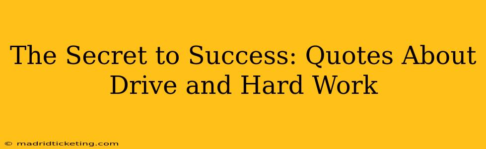 The Secret to Success: Quotes About Drive and Hard Work