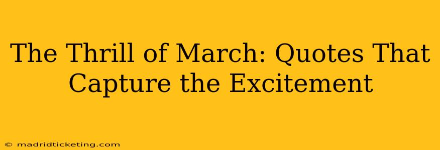 The Thrill of March: Quotes That Capture the Excitement