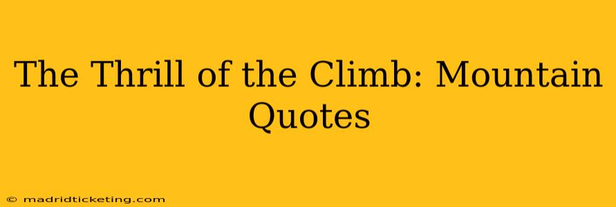 The Thrill of the Climb: Mountain Quotes