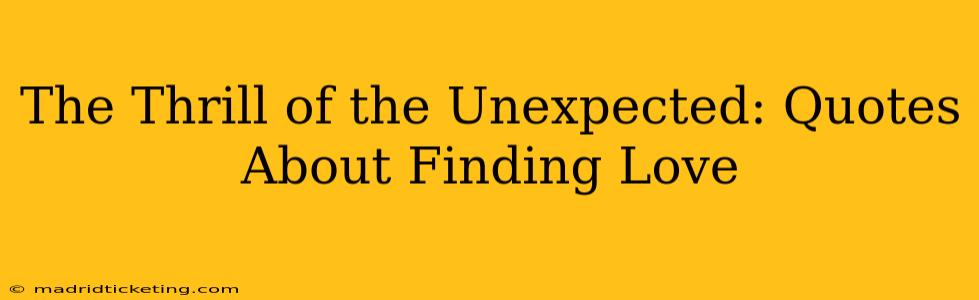 The Thrill of the Unexpected: Quotes About Finding Love