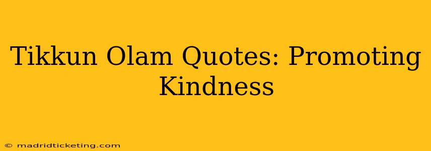 Tikkun Olam Quotes: Promoting Kindness