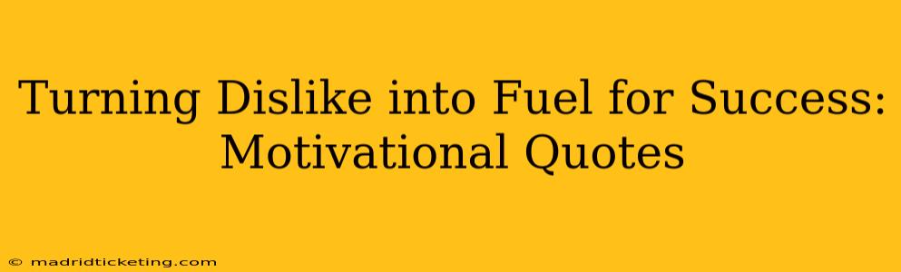 Turning Dislike into Fuel for Success: Motivational Quotes