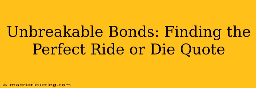 Unbreakable Bonds: Finding the Perfect Ride or Die Quote