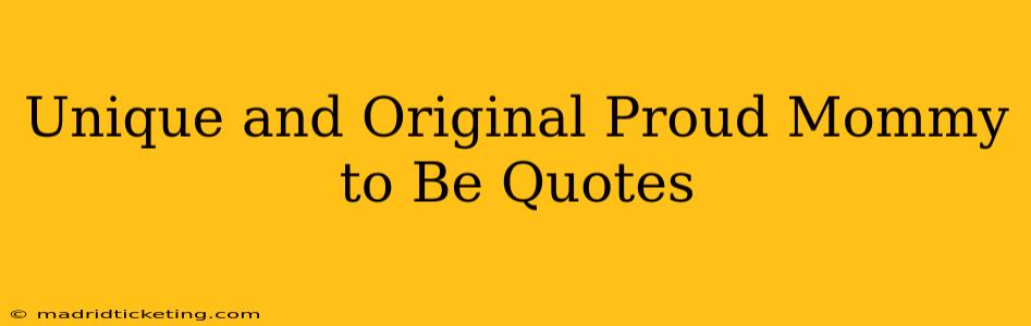 Unique and Original Proud Mommy to Be Quotes