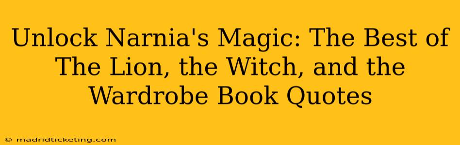 Unlock Narnia's Magic: The Best of The Lion, the Witch, and the Wardrobe Book Quotes